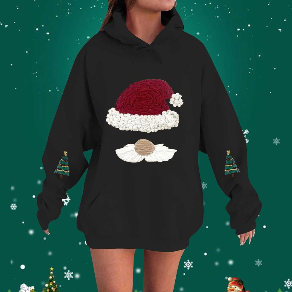 Women's Loose Comfortable Casual Fashionable Christmas Printed Long Sleeved Sweatshirt