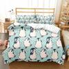 Cartoon Penguin Comfortable Duvet Quilt Cover Pillowcase Bedding Set Children Home Textile Antarctic Animal Illustration