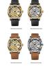 Herren Skelett Automatische Mechanische Uhr, Geprägtes Edelstahl
