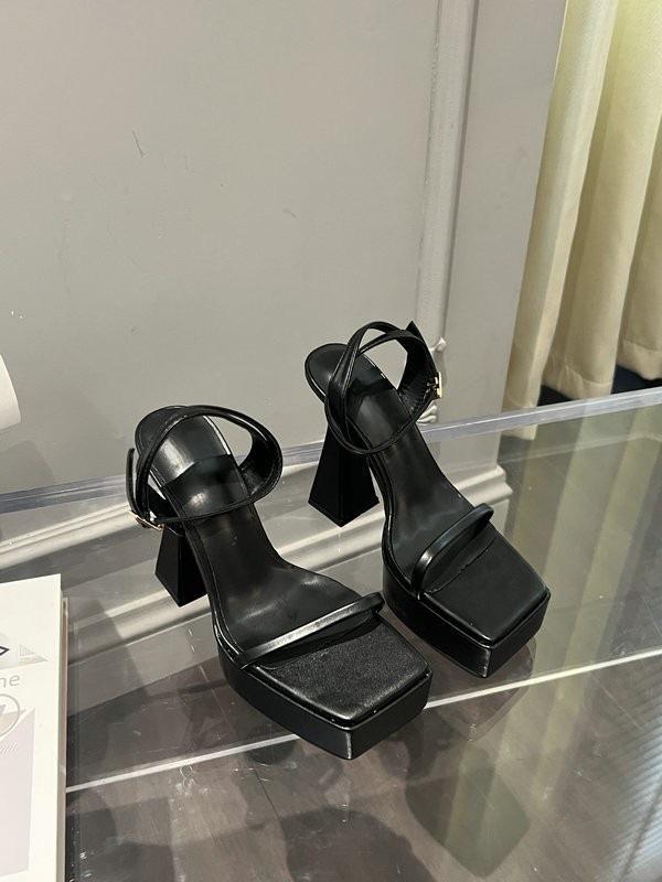 Wind Word with Thick Sole Women's Thick Heel Hate Sky High Waterproof Table Small Man Height Increase Super High Heels Sandals