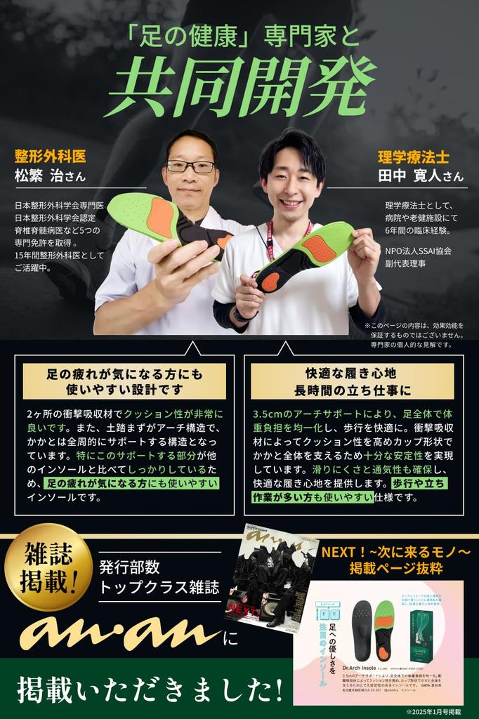 [Featured In Anan Magazine and Recommended by Orthopedic Surgeons] Shock-absorbing Insoles for Shoes: "Ultra-shock-absorbing Double GEL for Thorough R