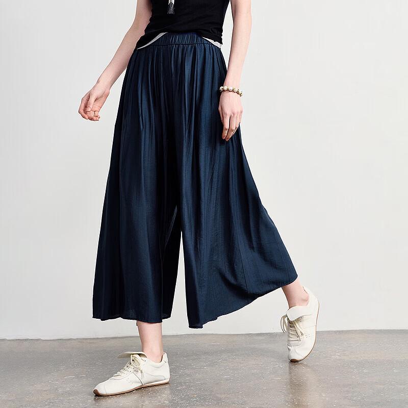 Women's Loose Wide-Leg Cropped Pants