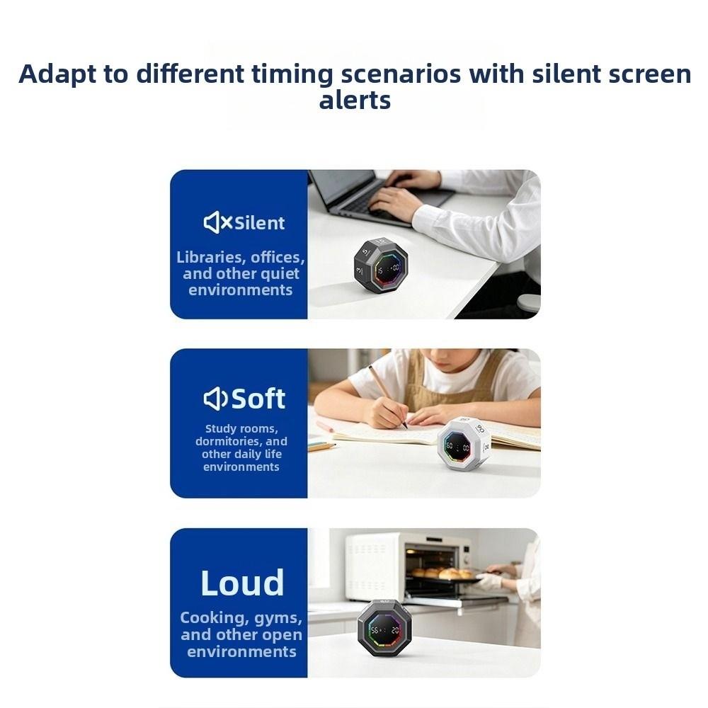 Smart Gravity Sensor Timer LED Display Cube Timer Mini Flip Timer Clock  Time Countdown