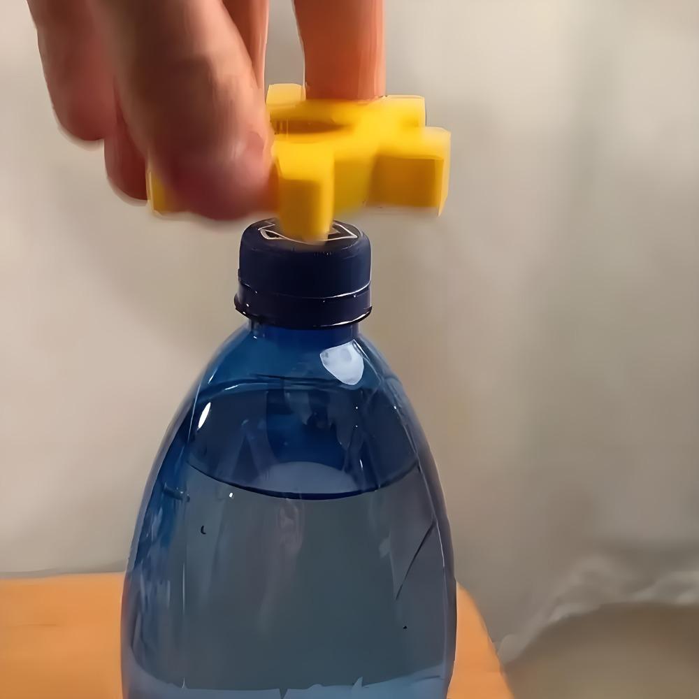 [Easy-Grip Bottle Opener] Easy-Grip Manual Bottle Opener - 1 Yellow Plastic Can Lifter with Ergonomic Handle