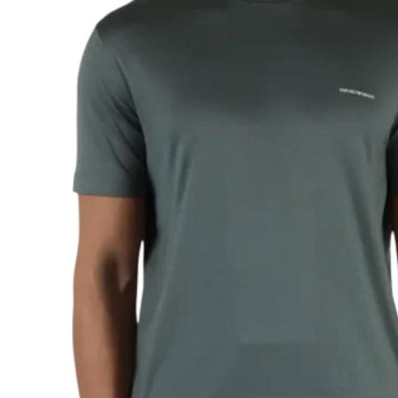Emporio Armani Solid Color Crew Neck Short Sleeve T-Shirt Men Tops Gray-Green 8N1TD8-1JUVZ-U9083
