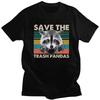 Save The Trash Pandas Raccoon Graphic Tee for Unisex Casual Short Sleeve T-Shirt
