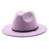 Vintage British Style Wool Felt Fedora Hat For Women With Wide Brim And Breathable Design