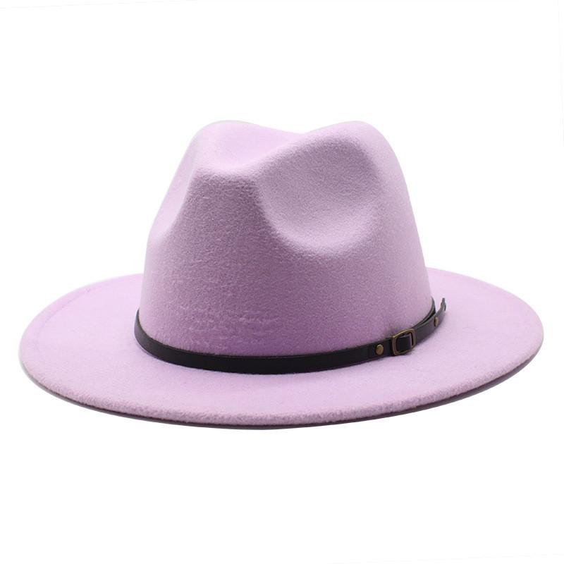 Vintage British Style Wool Felt Fedora Hat For Women With Wide Brim And Breathable Design