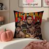 UFC Fighter Star KKhamzat Chimaev Cushion Cover Pillowcase Short Plush Invisible Zipper Room Sofa Cushion Cover