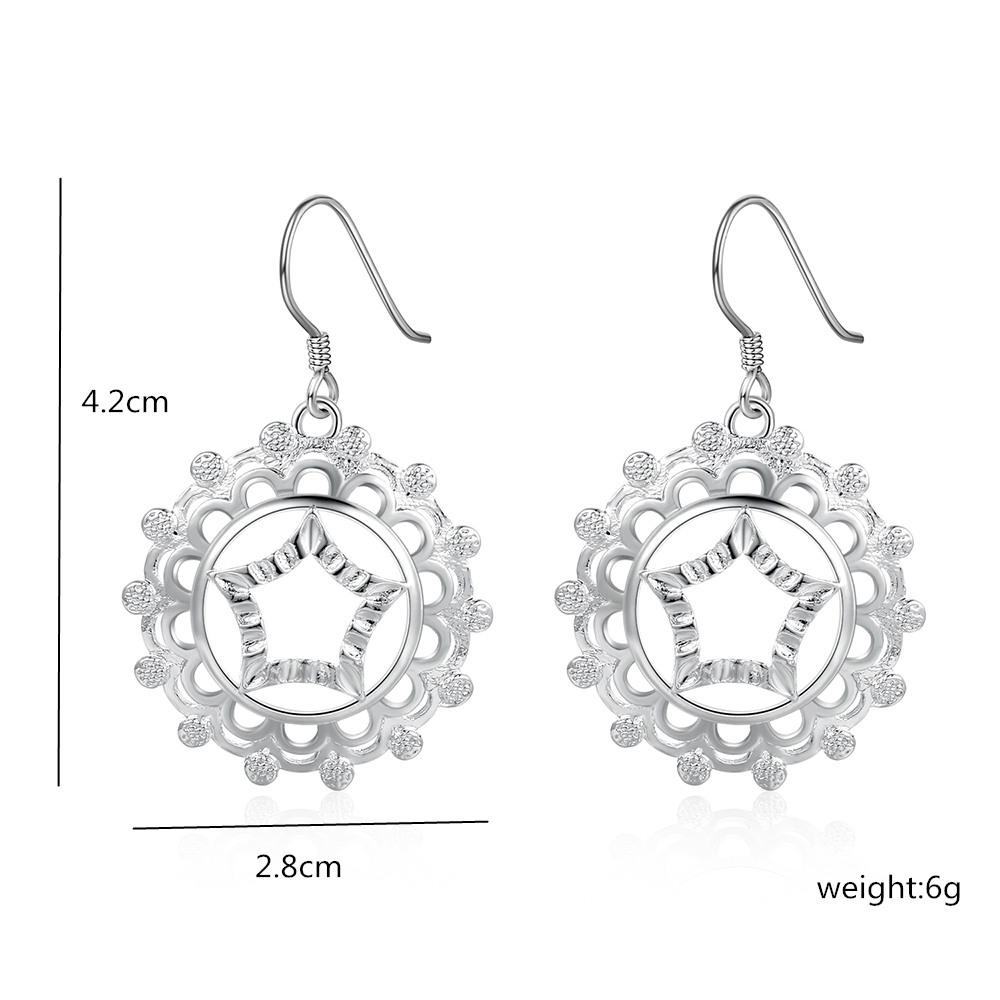 Boucles d'oreilles percées rondes en argent sterling 925 en forme d'étoile, bijoux de mariage tendance