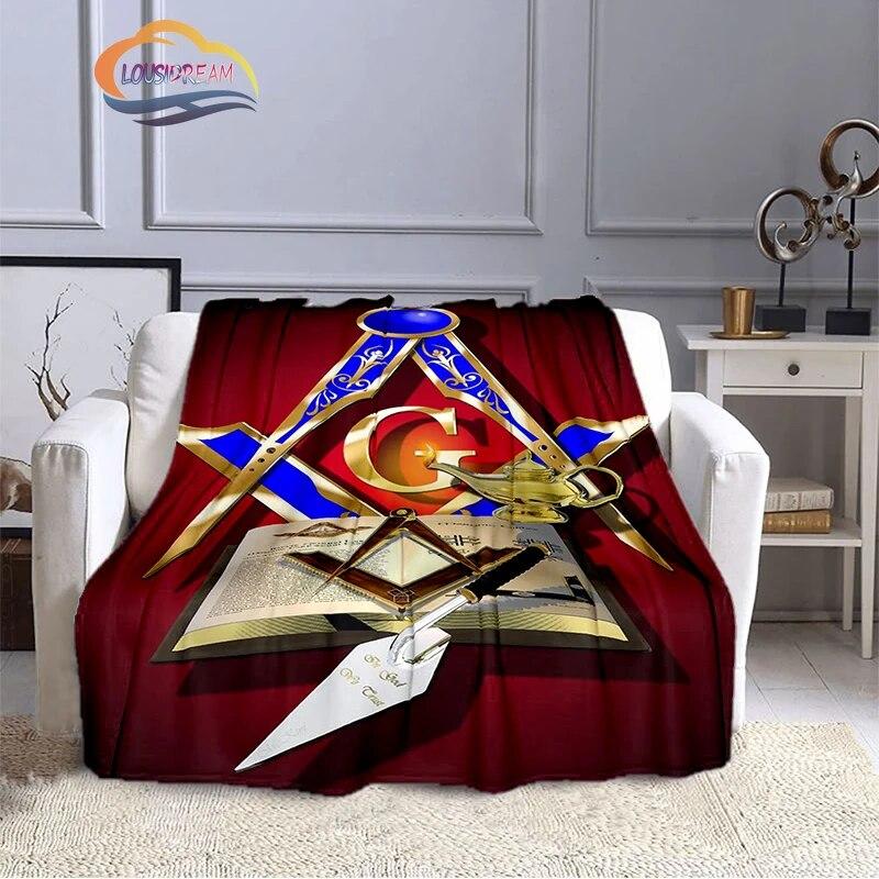 Fashion Northern Europe Freemasonry Blanket Masonic Portable Sofa  Freemason Flannel Warm Four Seasons Camping Blanket