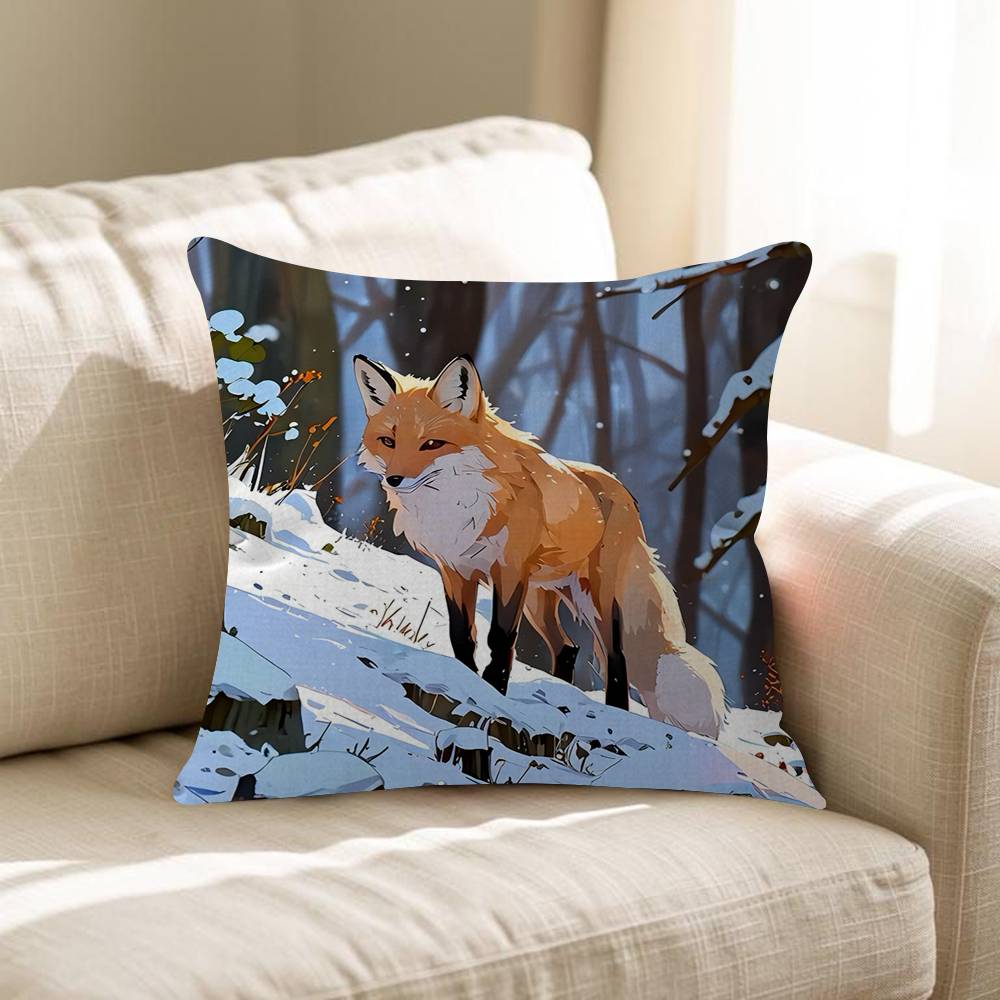 Cute Cartoon Animal Fox 4545cm Cushion Cover Pillow Cover Decor Pillowcase Home Pillowcase For Couch Pillow