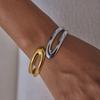 Youthway Minimalist Chunky Cuff Bracelet For Women 18K Gold Plated Stainless Steel Open Bangle Simple Fashion Jewelry Gift