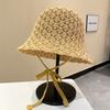 Summer Weaving Cap Hollow Bucket Hat Korean Basin Cap  Ladies