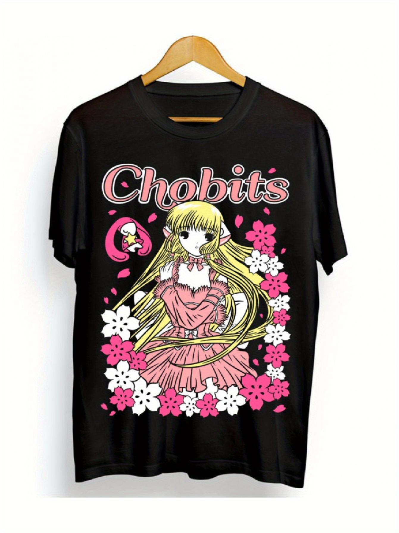 

Chobits Anime T-Shirt - Kawaii Japanese Freya Sumomo Hibiya Girl Design Round Neck Short Sleeve Casual Bohemian Style S
