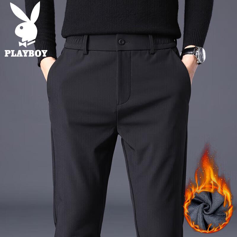 

PLAYBOY Men s Slim Fit Business Casual Stretch Trousers 38