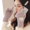 Cat Paw Love Plus Velvet Elastic Driving Gloves Female Gloves Wool Mittens  Gloves