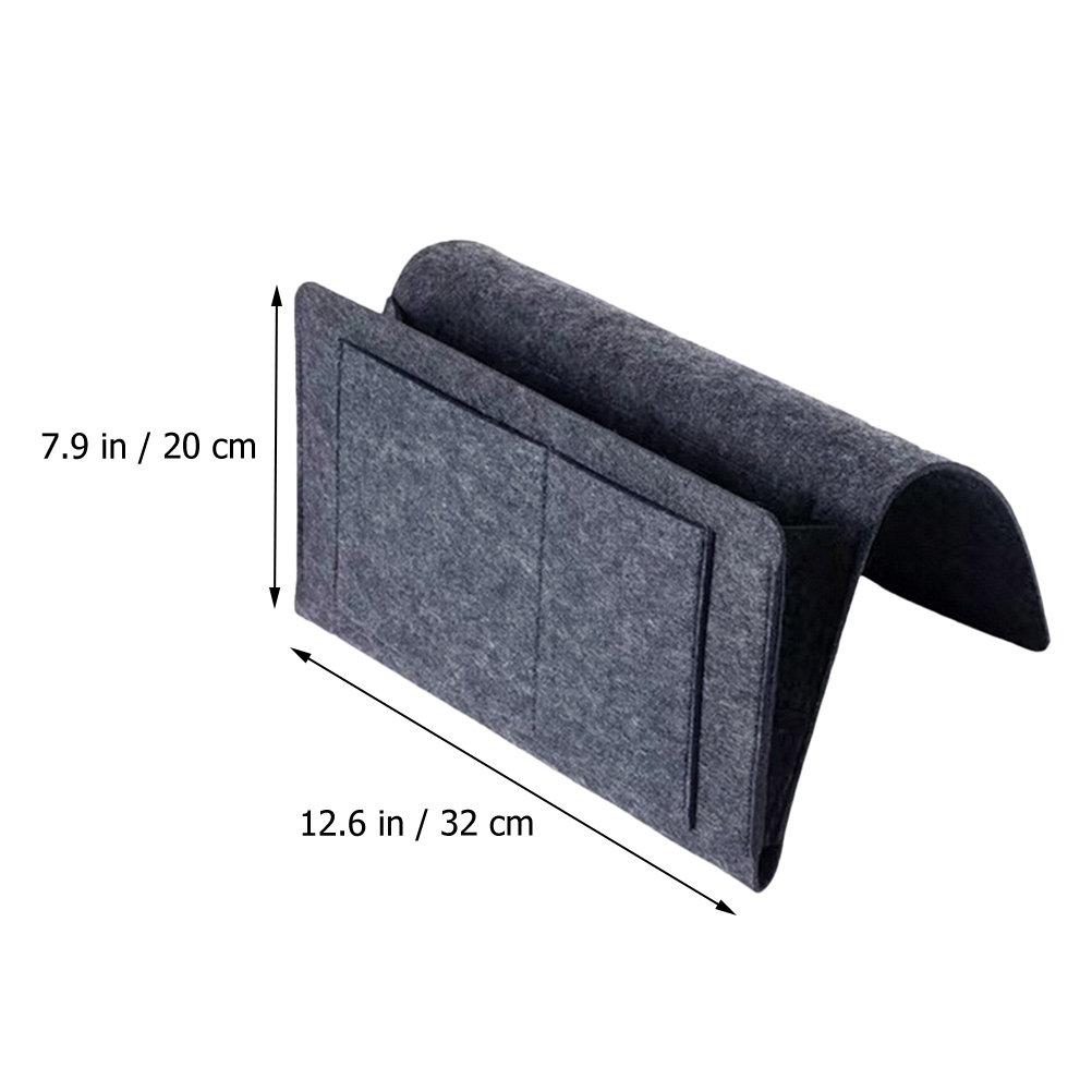 

Multi-Pocket Bedside Storage Organizer Nonwoven Hanging Bag for Dorm Bed Sofa Armrest Remote Control Holder Storage темно серый