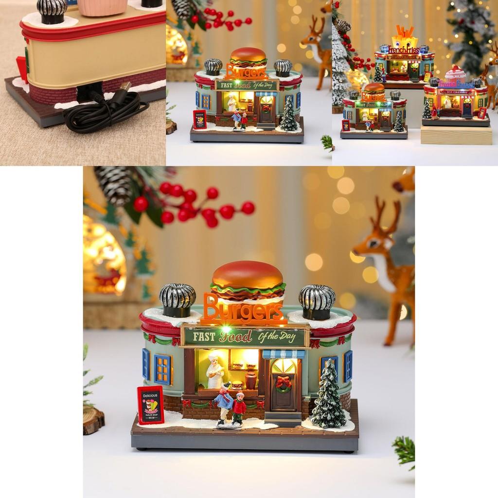 Christmas Creative Rotating Hamburger Music Box Decoration With Light For Kids And Holiday Decor
