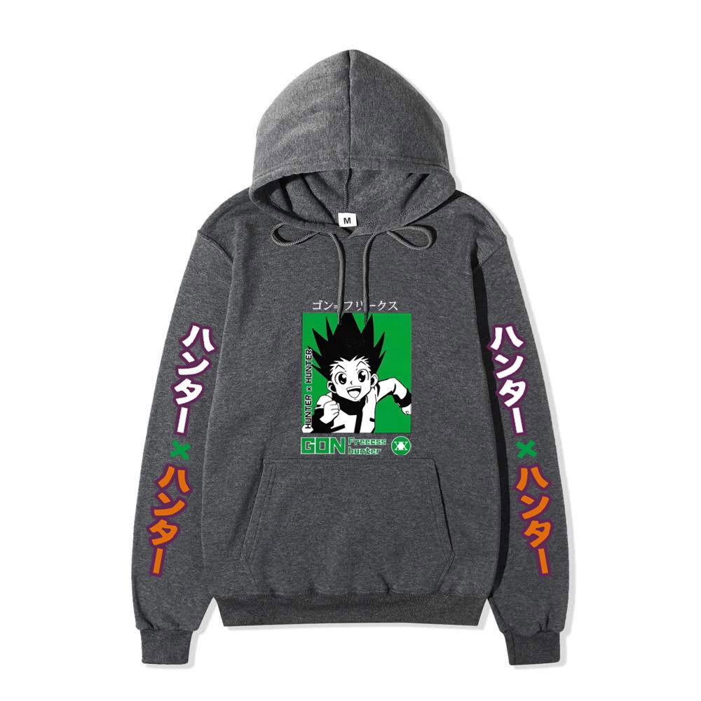 Japanese Anime Hoodie Sweatshirt Hunter X Hunter Graphic Printing Sweatshirts for Fans Casual Autumn Winter Fleece Streetwear