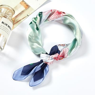 Small Square Scarf Women Spring and Summer New Silk Satin Printing Small Silk Scarf Neck Shawl Gift Scarf