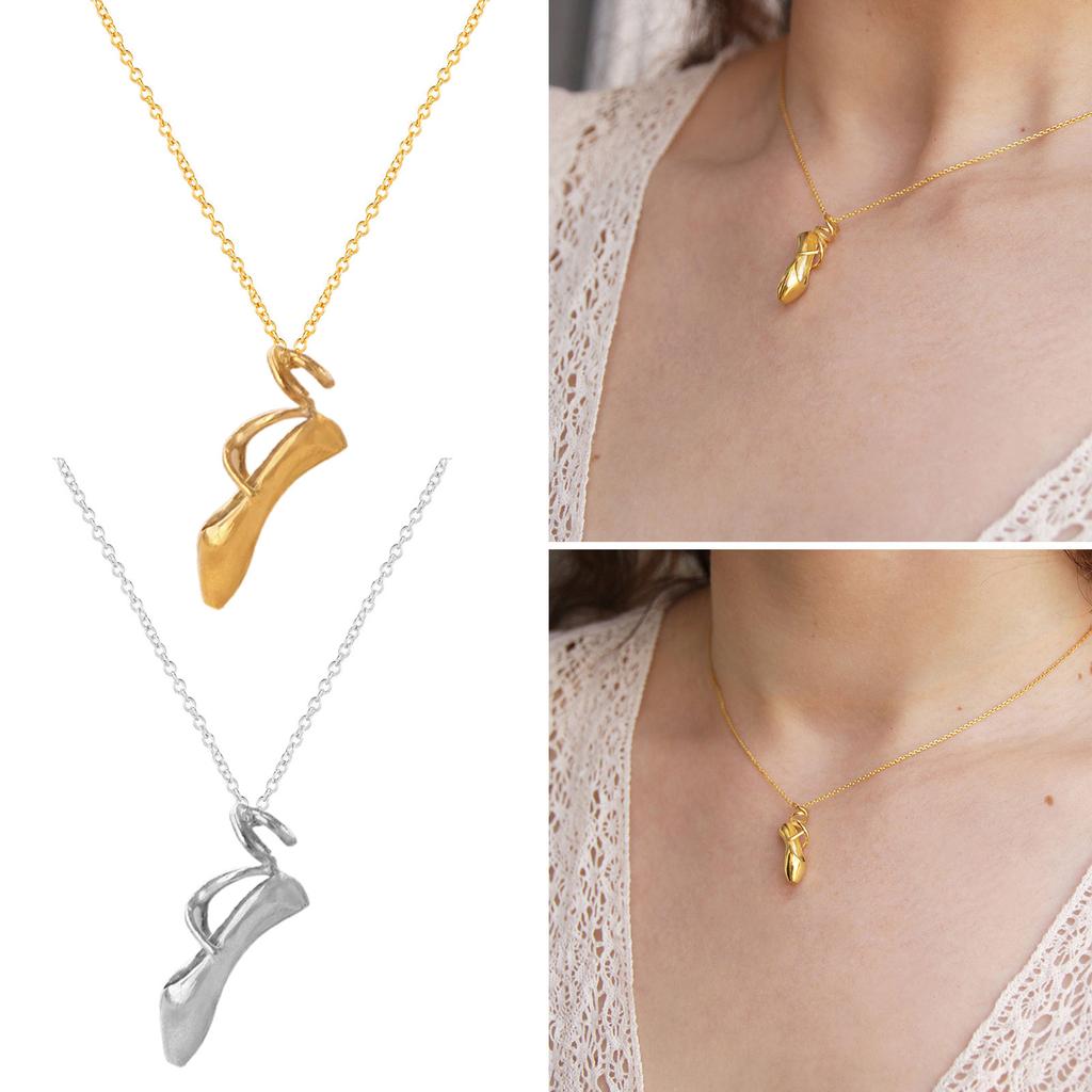 Delicate Ballet Shoe Necklace Charm Necklace Adjustable Chain Necklace Fashionable Neck Jewelry Suitable for Daily Party
