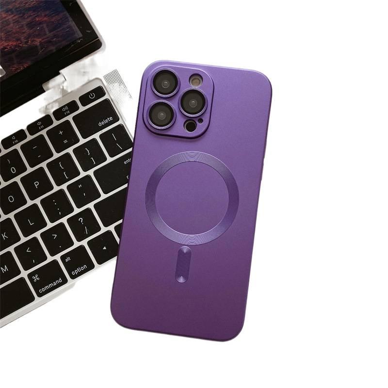 Magnetic Metal Phone Case for Apple 15/16 Pro Max with Precise Holes & Drop Protection