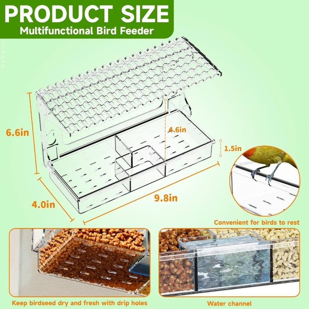 Weather Resistant Window Bird Feeders See Through Window Bird Feeder Outdoor Birdhouse Box Balcony
