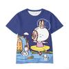 Summer Cute Labubu Cartoon Print Children's T-shirt Boys and Girls' Student Trendy Top
