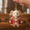 Holiday Gift Ideas 2027 New Year Sheep Ornament, 2D Acrylic Christmas Tree Pendant Xmas Hanging Pendants with String, Chinese Zodiac Goat Decor,