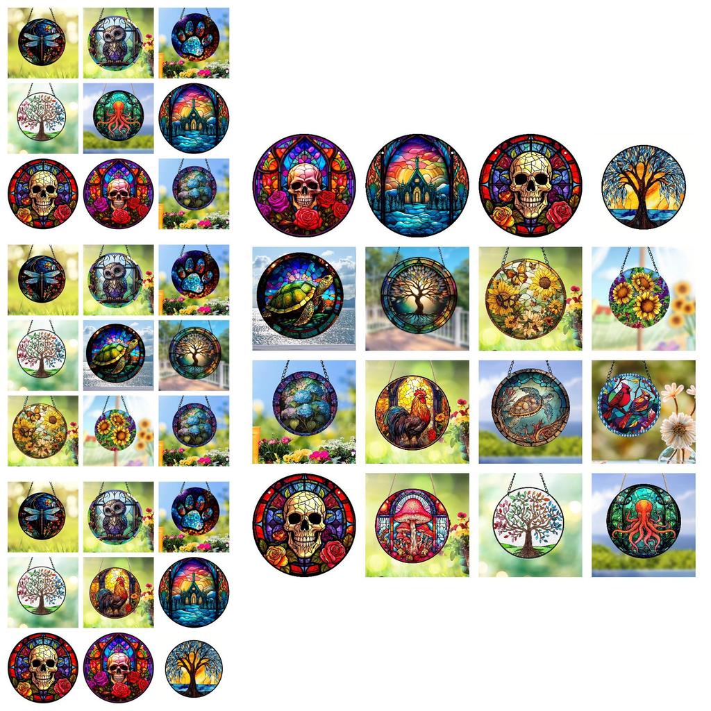 Tree 3d Of Life Dreamcatcher Halloween Acrylic Home Decoration Hanging Sign Door