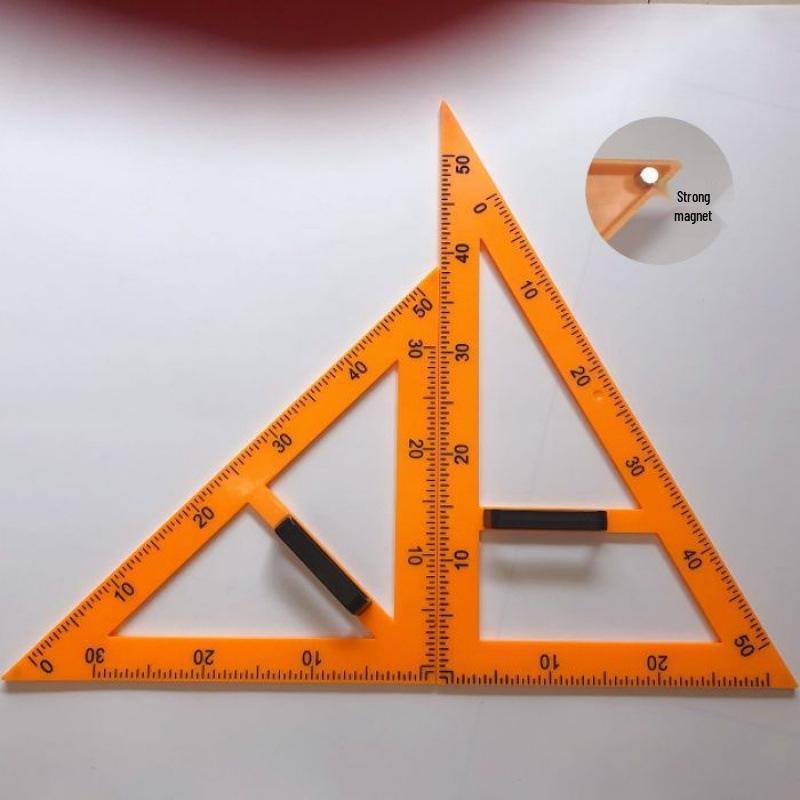 Magnetisches Lehrer-Set: Winkel, Lineal, Winkelmesser mit Griff
