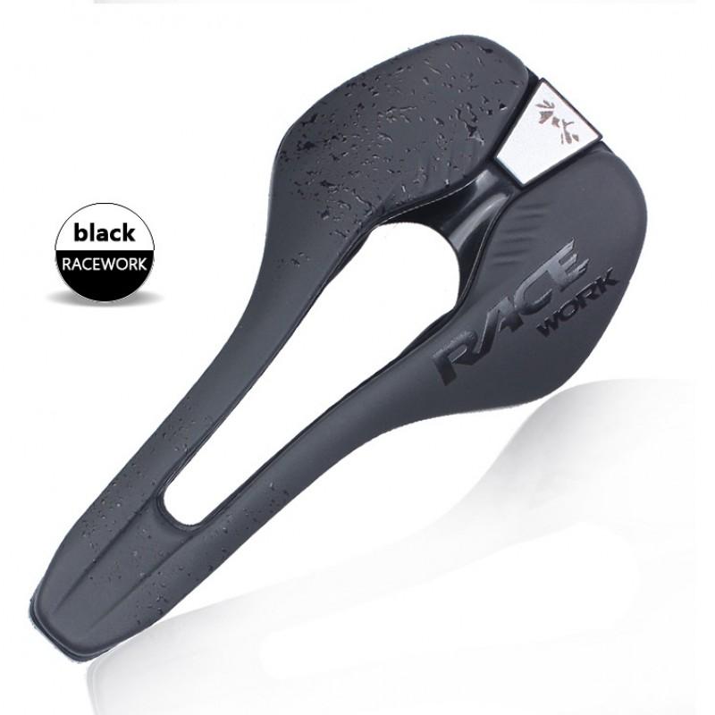 RACEWORK Mountain Bike Saddle Comfortable Shock Absorbing Hollow Breathable Seat Road Folding Bicycle