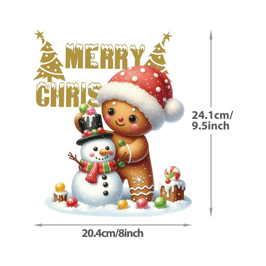 Beautiful Christmas ironing patches, cute gingerbread Diy T-shirts, clothes, stickers, sweatshirts, hats, heat transfer heat-pressed stickers
