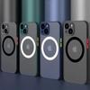 Luksusowe matowe przezroczyste wsparcie magnetyczne etui na telefon iPhone 15 14 13 12 11 Pro Max Plus Mini bezprzewodowe ładowanie odporna na wstrząsy tylna okładka