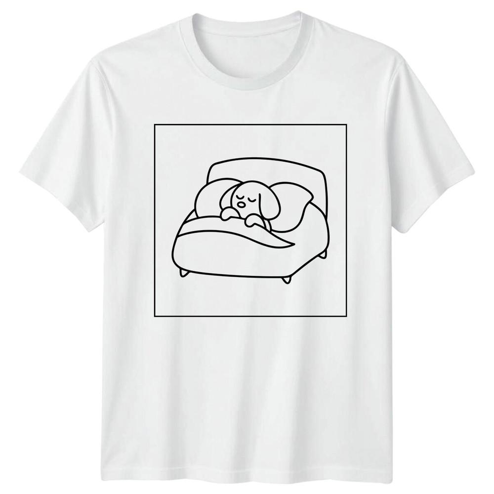 Sleeping Dog Cartoon Animal Unisexs TShirt Unisexs Tee Unisex Graphic Top S