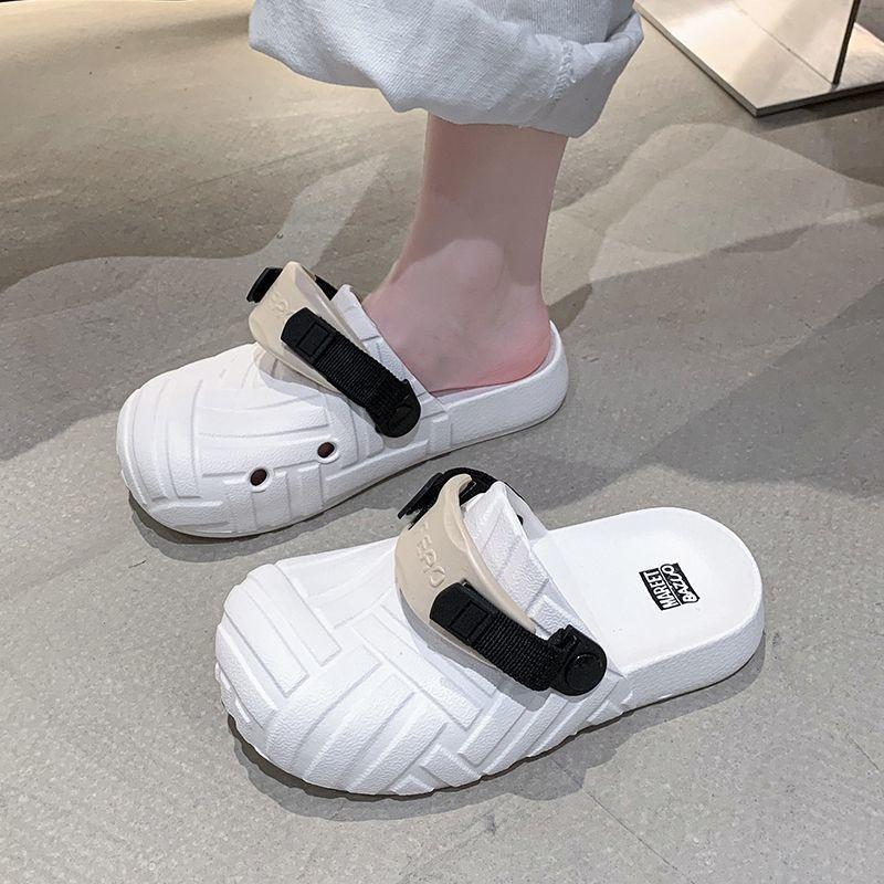 Outside wear casual soft bottom comfortable non-slip bag head slippers fashionable simple versatile cool slippers women's summer and autumn new