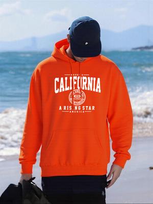 Califorina America City Letter Print Man Hoody Hip Hop Multicolor Hoodies Fleece All-Match Pullovers Oversized Pocket Sportswear