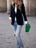 Elegant Women's Solid Color Suit Jacket - Fall/Winter 2025 Collection