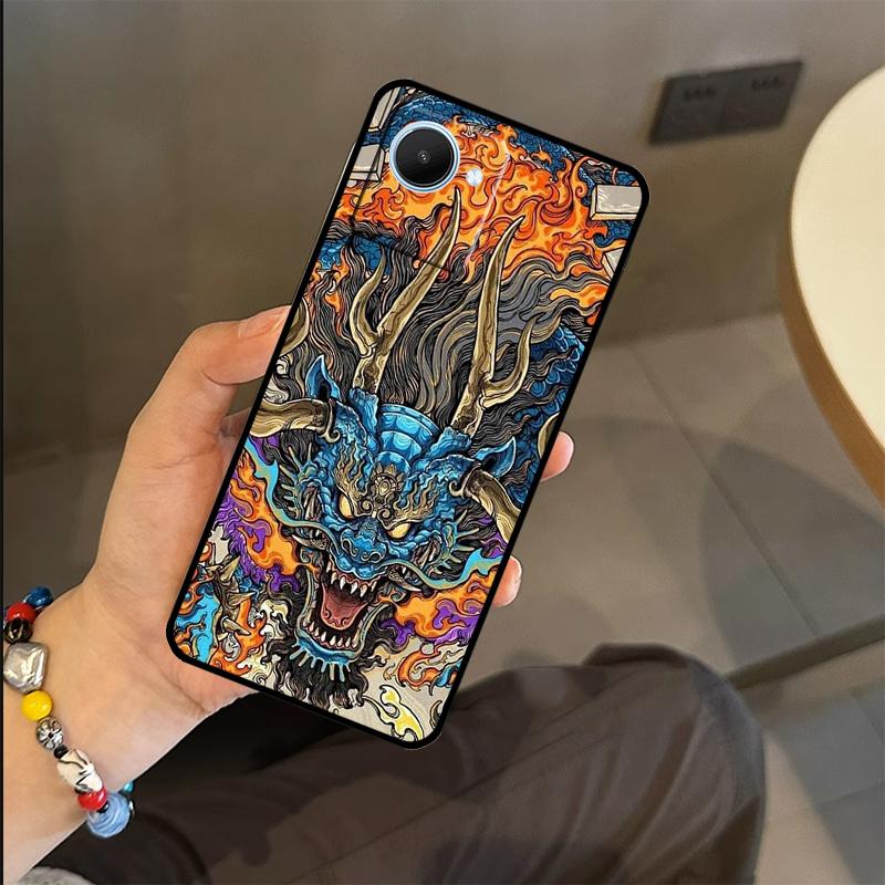 Japanisches Drachen Case Für Realme C65 C67 C61 C53 C55 C51 C25 C63 C71 C75 GT6 GT7 Pro 11 12 13 14 15 Pro Plus
