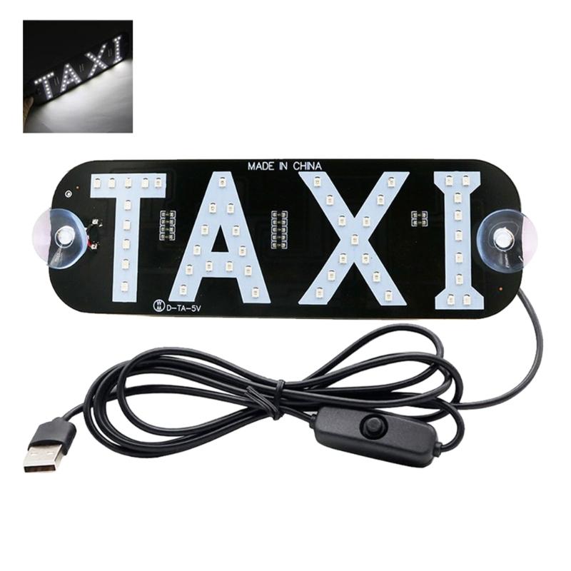 LED Sign Decor,Taxi Flashing Suction On Car Window with USB and On/Offf Switch Taxi Light Lamp Taxi Sign