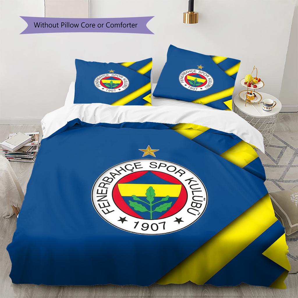 Set Copripiumino Trapuntato con Motivo Fenerbahçe S.K Decorazione per la Casa Regalo (1 * copripiumino + 2 * federe senza imbottitura)