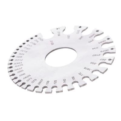 Rund dubbelsidig design Rund trådmätare för tråd, plåt, papper, läder, trä