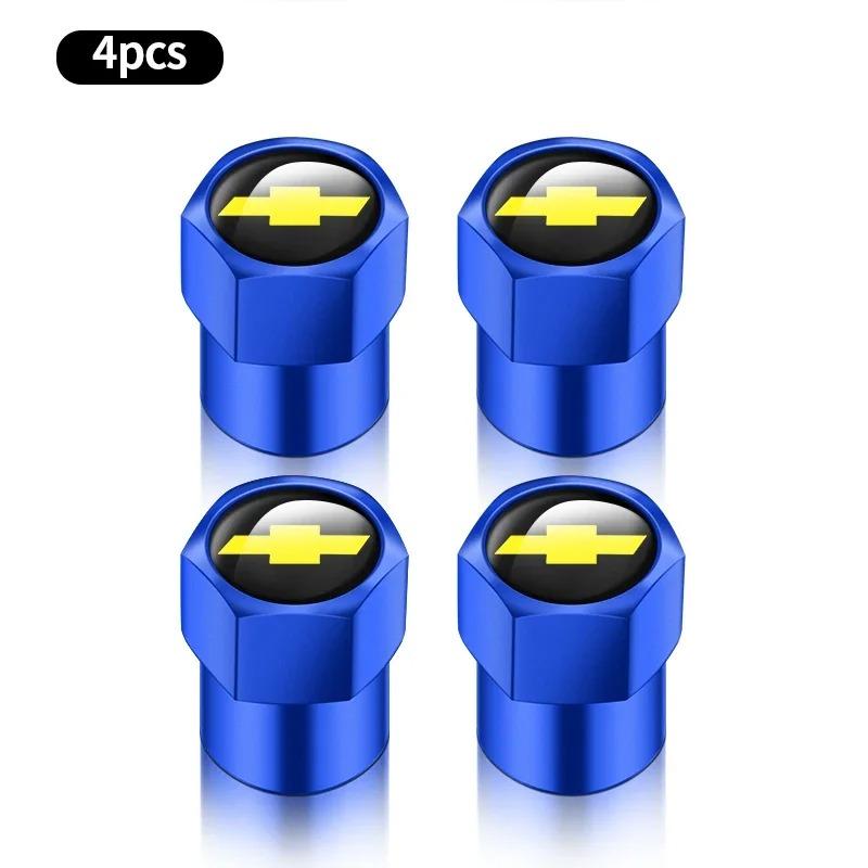 

4Pcs/Set Tire Valve Caps Premium Metal Rubber Seal fit for Chevrolet Silverado Impala Malibu Equinox Cruze Camaro Blazer Aveo синий