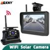 Solar Wireless Magnetic Reverse Backup Camera IR Night Vision 1080P 5 Inch Monitor Rear View System for Car RV Truck Trailer.