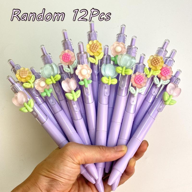 

10Pcs Cute Mini Flower Waterbased Pen Black Ink Neutral Pen Stationery Gift Writing Tool School Office Supplies Random Random style 10Pcs