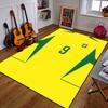 Yellow Brazil Football Jersey Design Patterned Carpet a Non Slip Rug Suitable for All Seasons and Any Setting, Gift