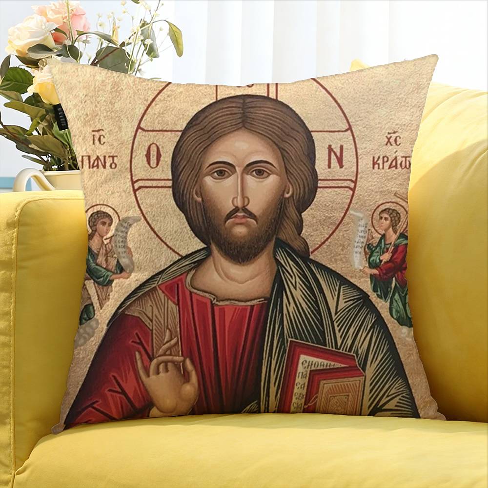 Russia Jesus Artists Canvas Painting  Various Sizes Square Pillow Case For Car Home Bedchamber Decor