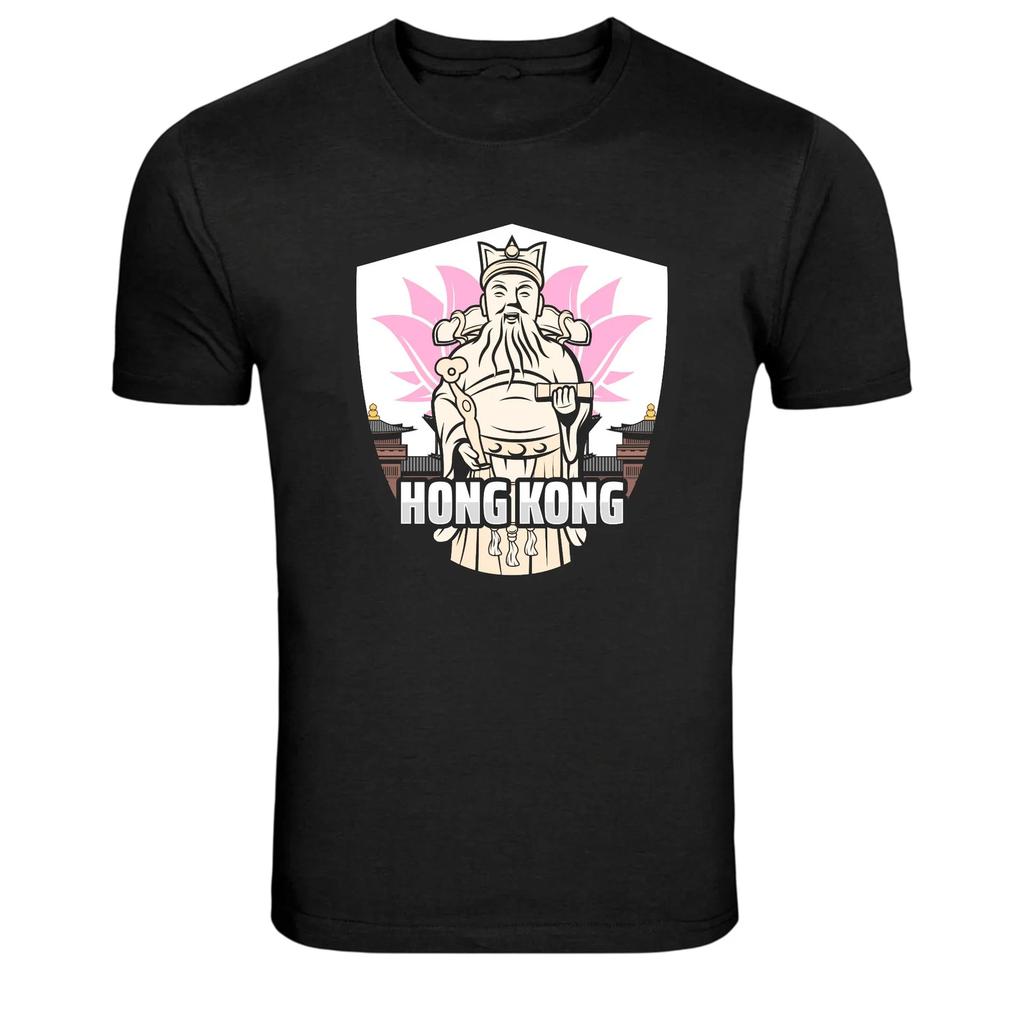 Hong Kong Guardian Statue Travel Graphic T Shirt Asia Tee