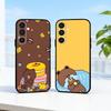 Cartoon L-LINE F-Friends Cute Brown  Phone Case For Samsung  A73,A21s,A22,A31,A32,A52,A53,A71,A80,Soft Black Shell